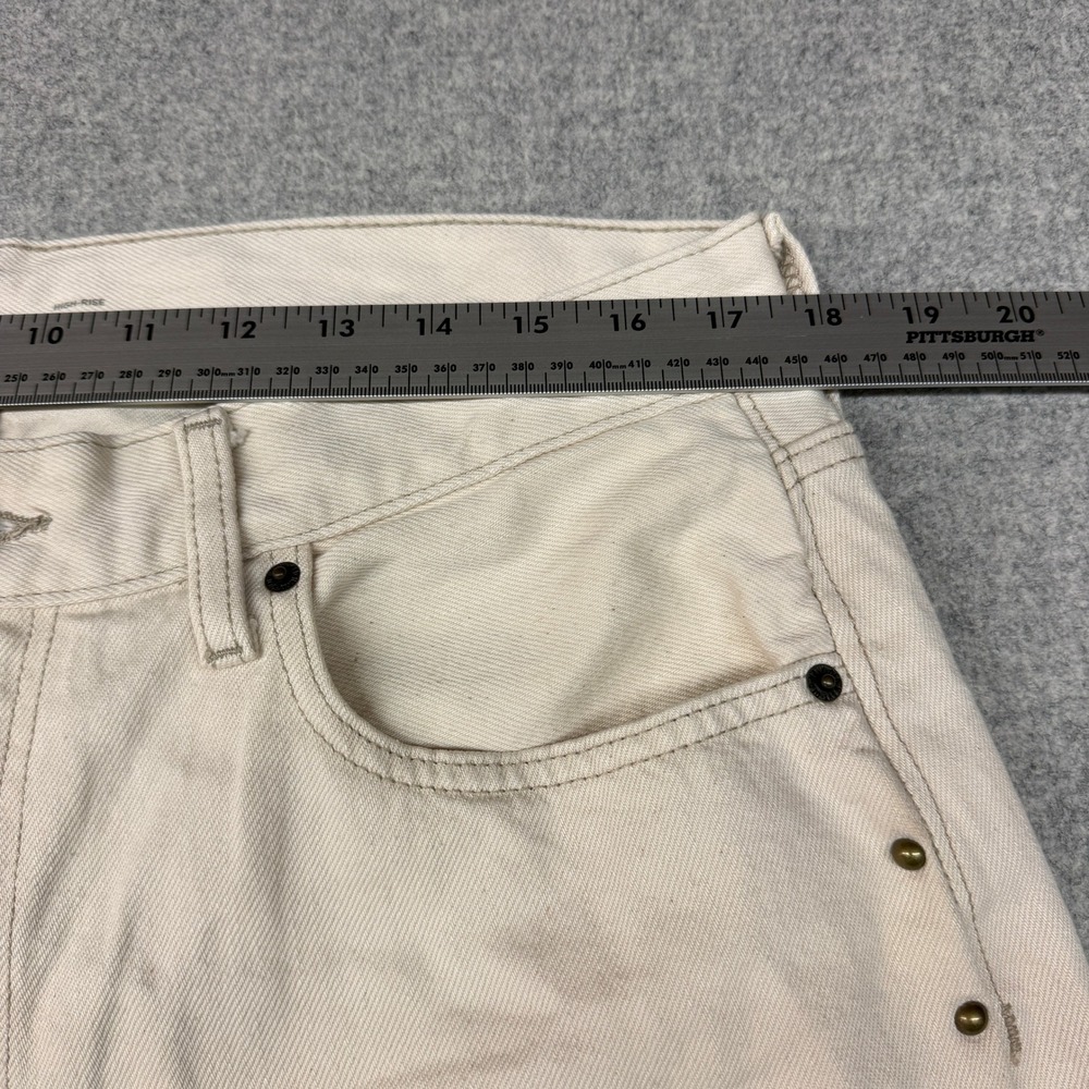 Old Navy High-Rise Baggy Wide Leg Pants Size 12 Beige Studded Side Seam Denim - Picture 5 of 11